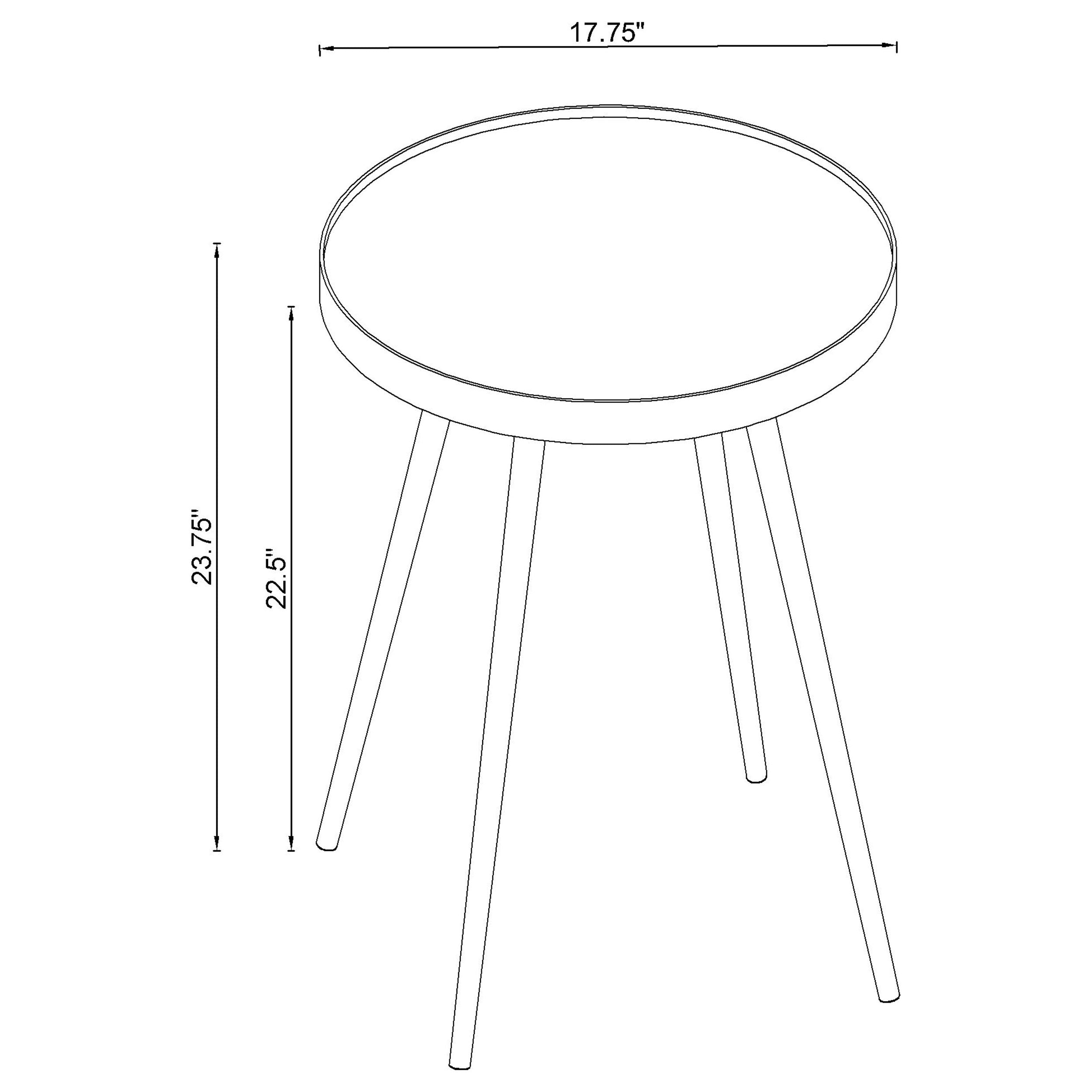 Kaelyn Round Mirror Top End Table Chrome