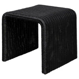 Cahya Woven Rattan Sqaure End Table Black