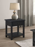 Payne 1-drawer Wood End Table with Shelf Java