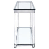 Anne Sofa Table with Lower Shelf Chrome and Clear