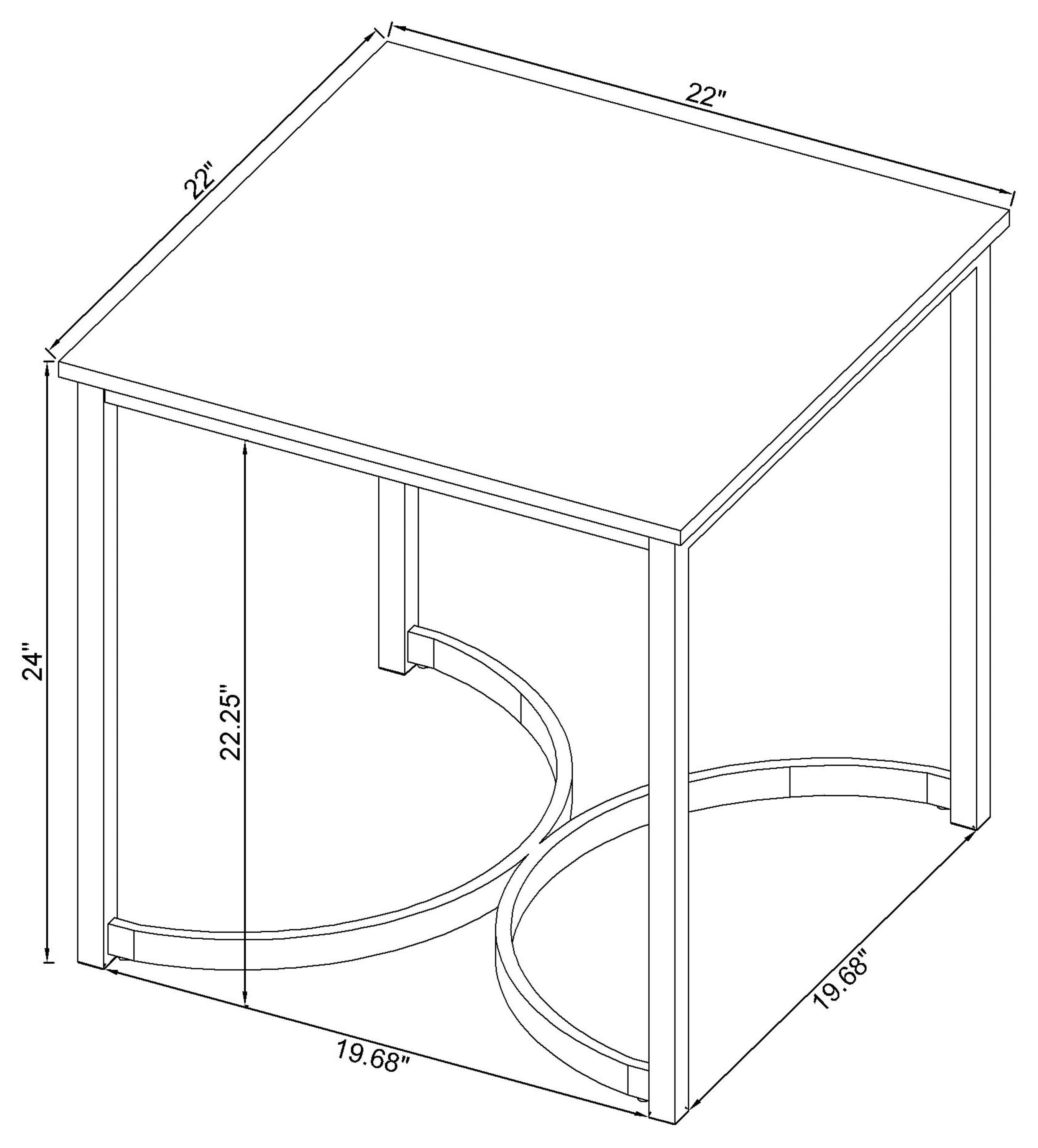 Leona Faux Marble Square End Table White and Satin Nickel