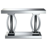 Amalia Rectangular Sofa Table with Shelf Clear Mirror