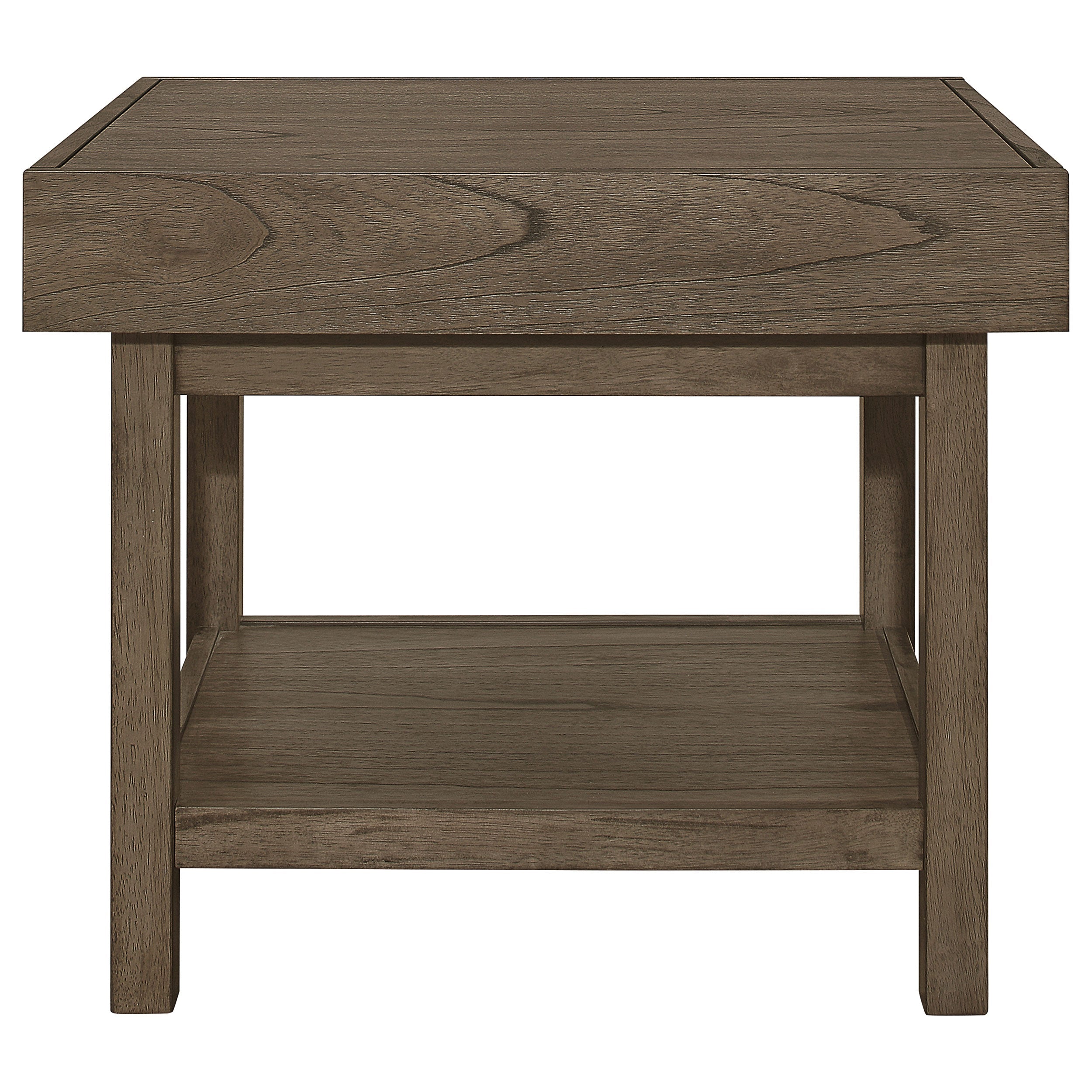 Owen Rectangle End Table with Shelf Wheat Brown