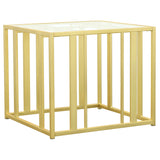 Adri Metal Frame End Table Matte Brass