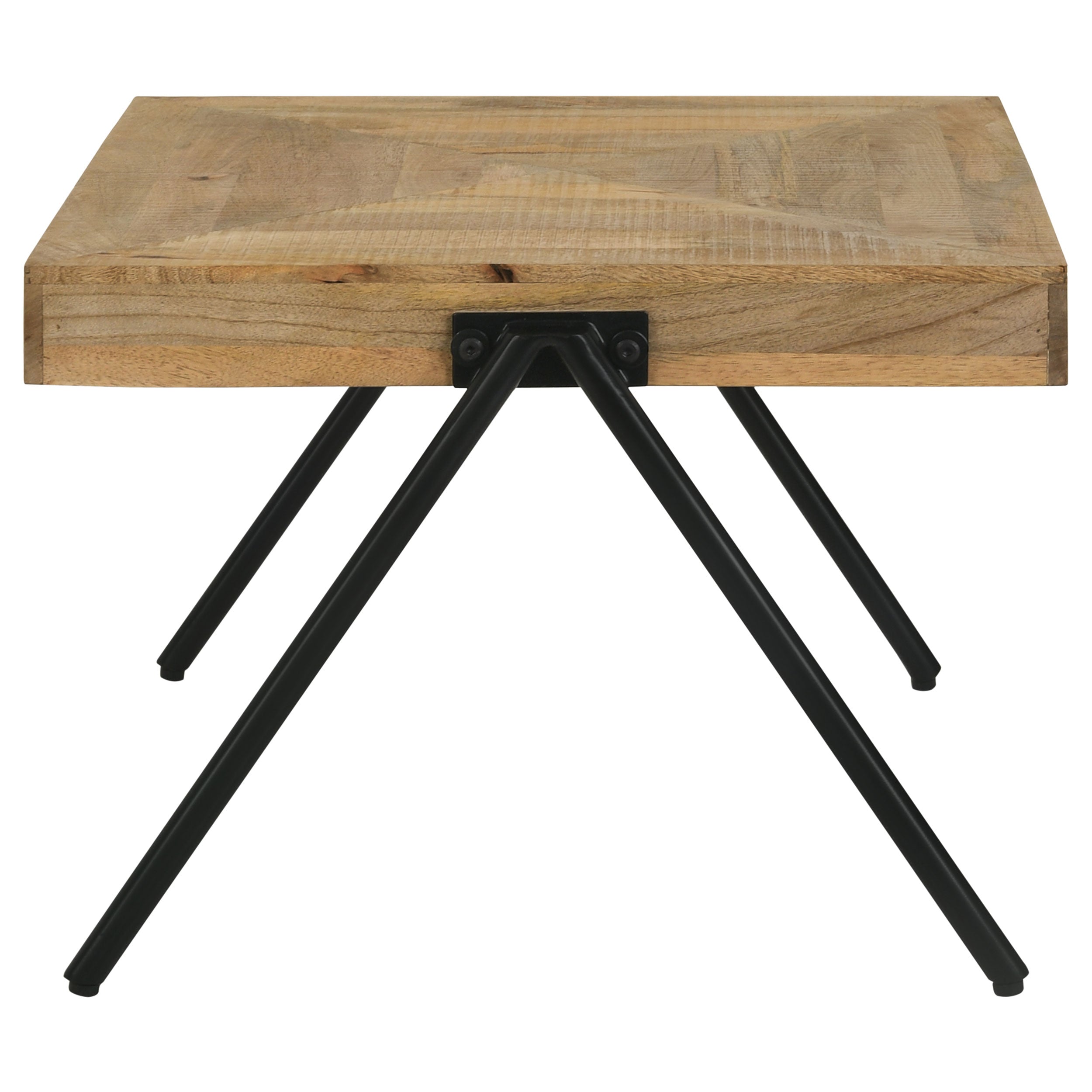 Avery Rectangular Coffee Table with Metal Legs Natural and Black