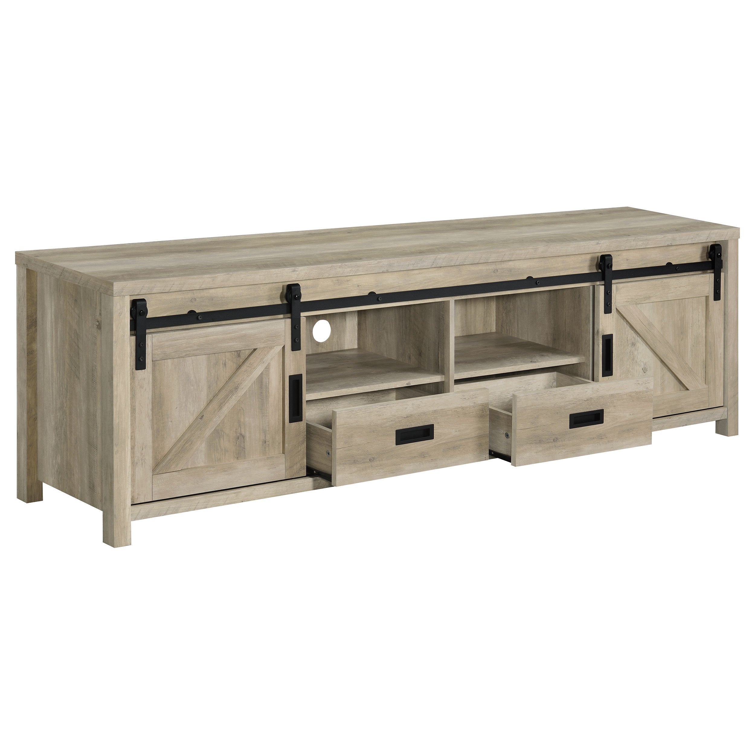 Madra Rectangular TV Console with 2 Sliding Doors