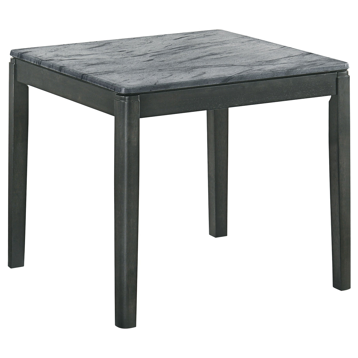 Mozzi Square End Table Faux Grey Marble and Black