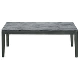 Mozzi Rectangular Coffee Table Faux Grey Marble and Black