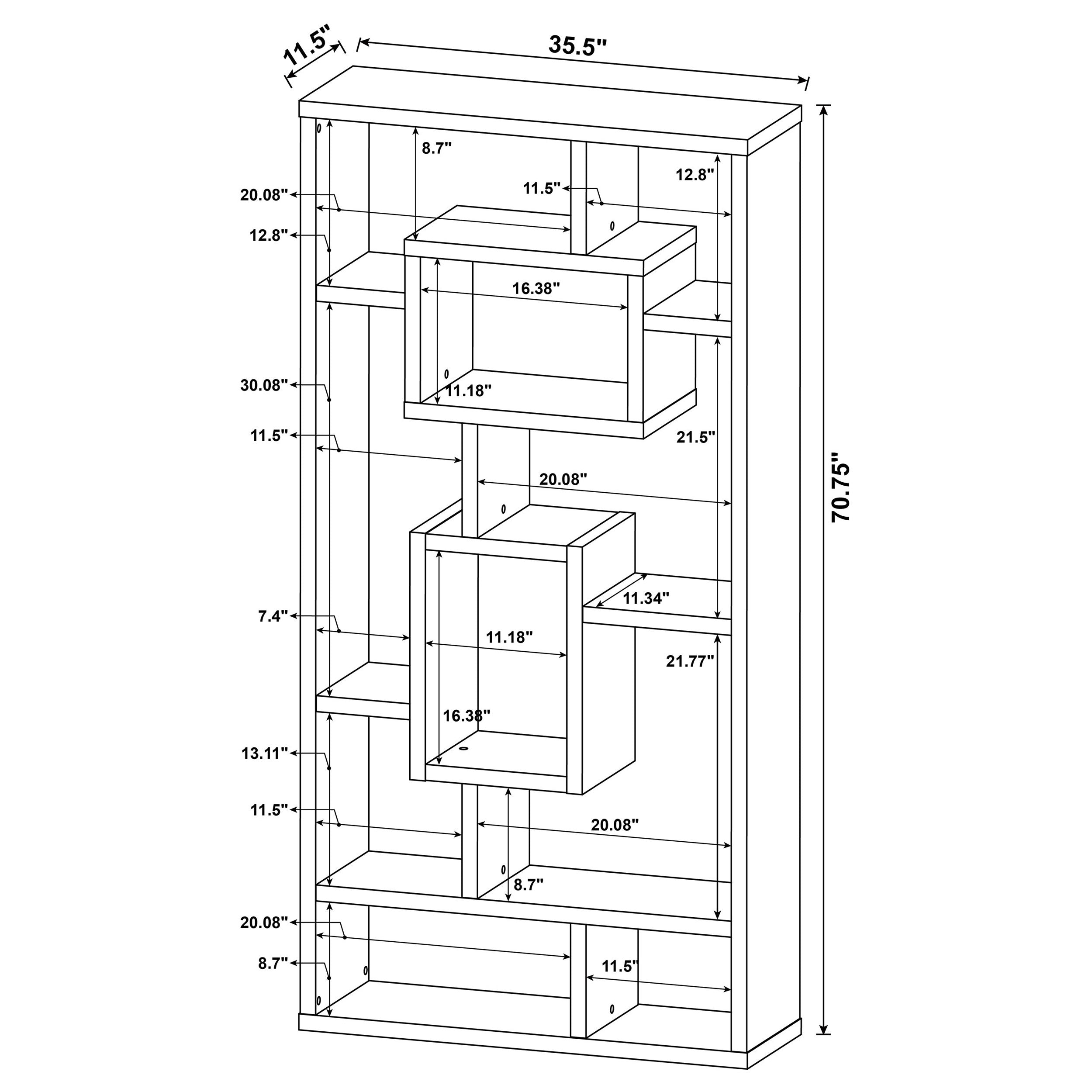 Howie 10-shelf Bookcase White