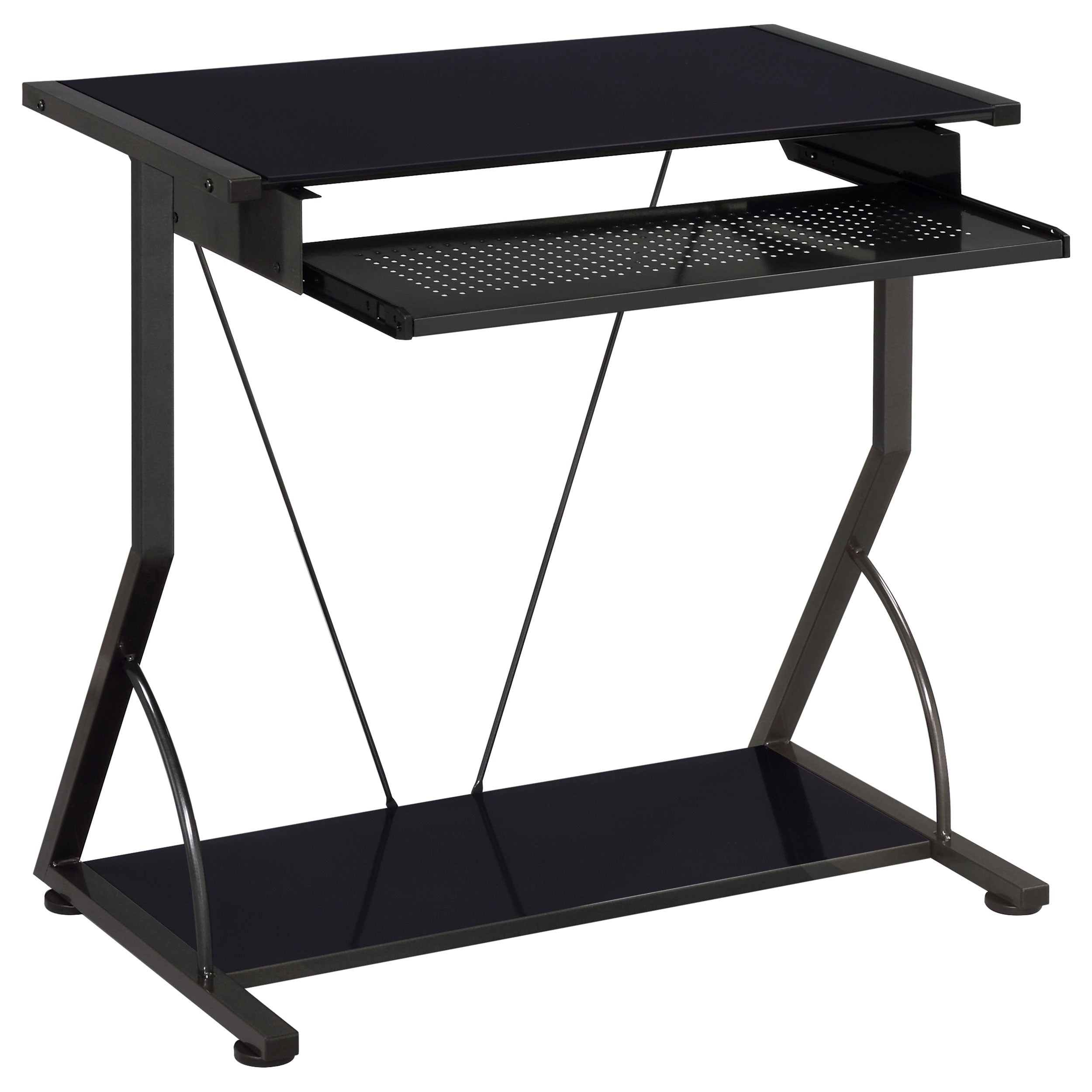 Alastair Computer Desk with Keyboard Tray Black