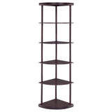 Bonwick 5-shelf Corner Bookshelf Cappuccino