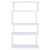 Emelle 4-tier Bookcase White and Clear