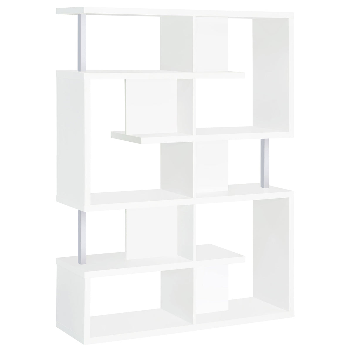 Hoover 5-tier Bookcase White and Chrome