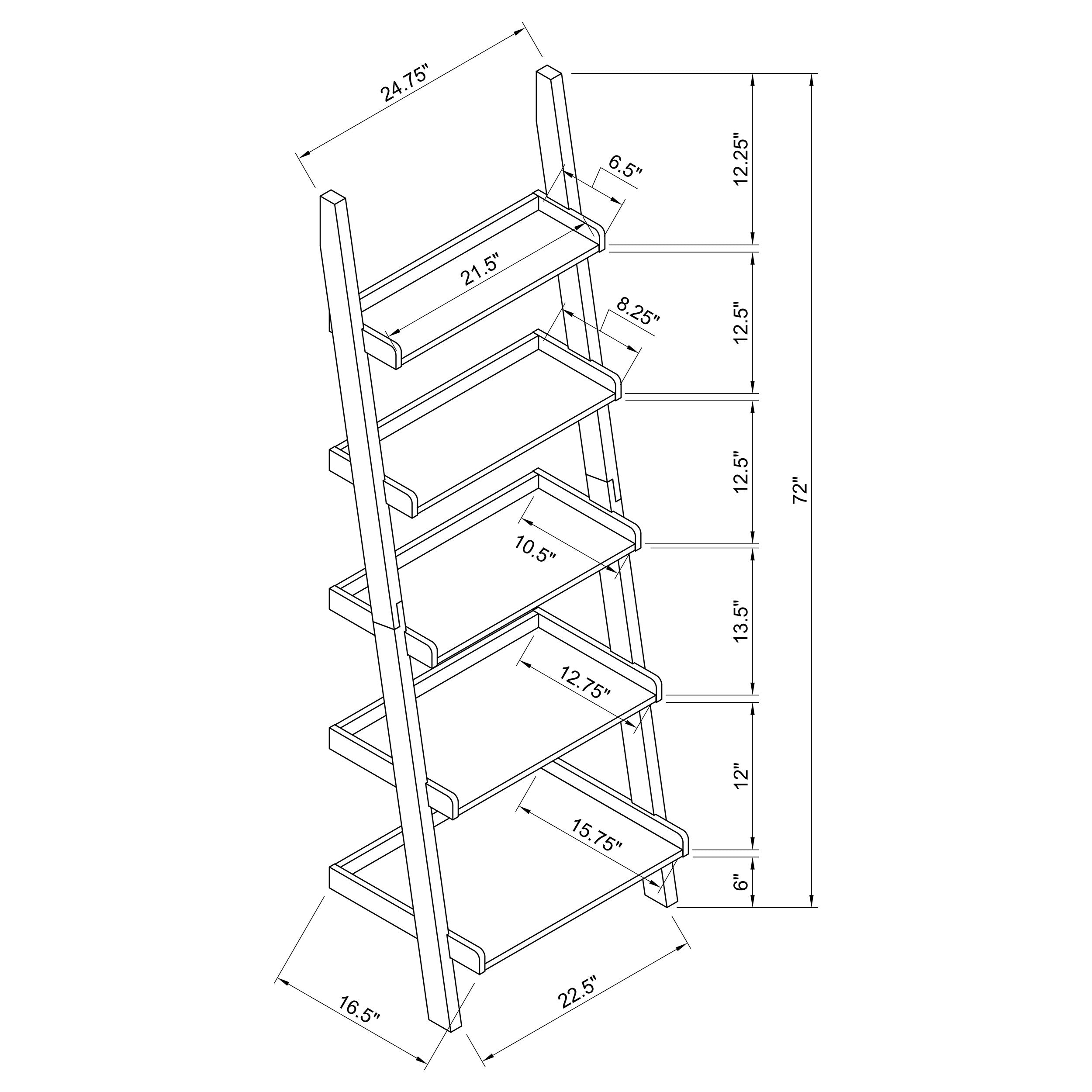 Colella 5-shelf Ladder Bookcase Cappuccino