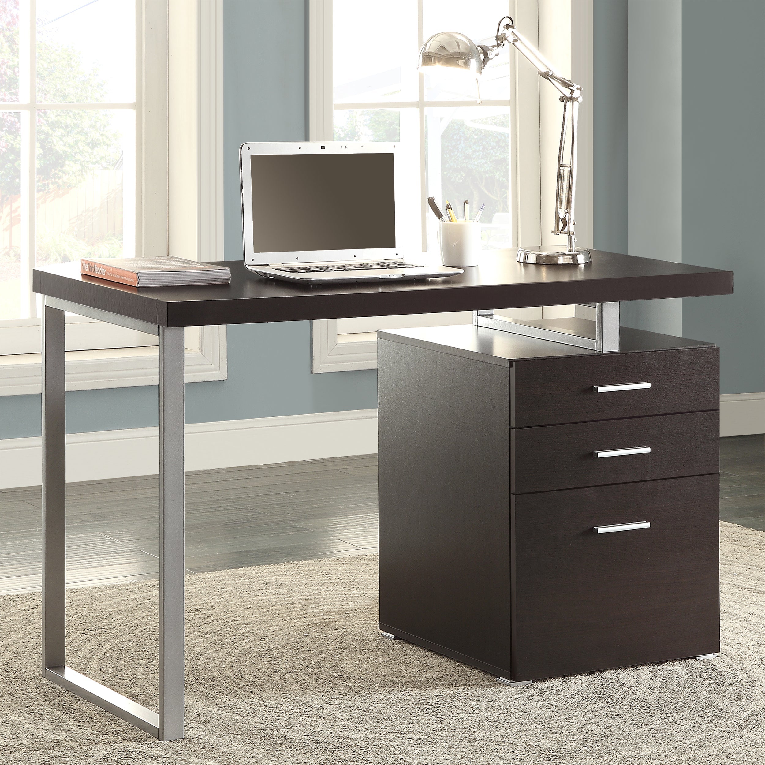 Brennan 3-drawer Office Desk Cappuccino