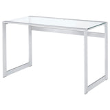 Hartford Glass Top Writing Desk Chrome