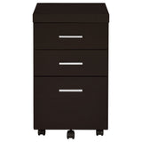 Skeena 3-drawer Mobile Storage Cabinet Cappuccino