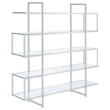 Elmer 5-shelf Bookcase Chrome and Clear