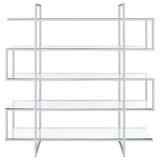 Elmer 5-shelf Bookcase Chrome and Clear