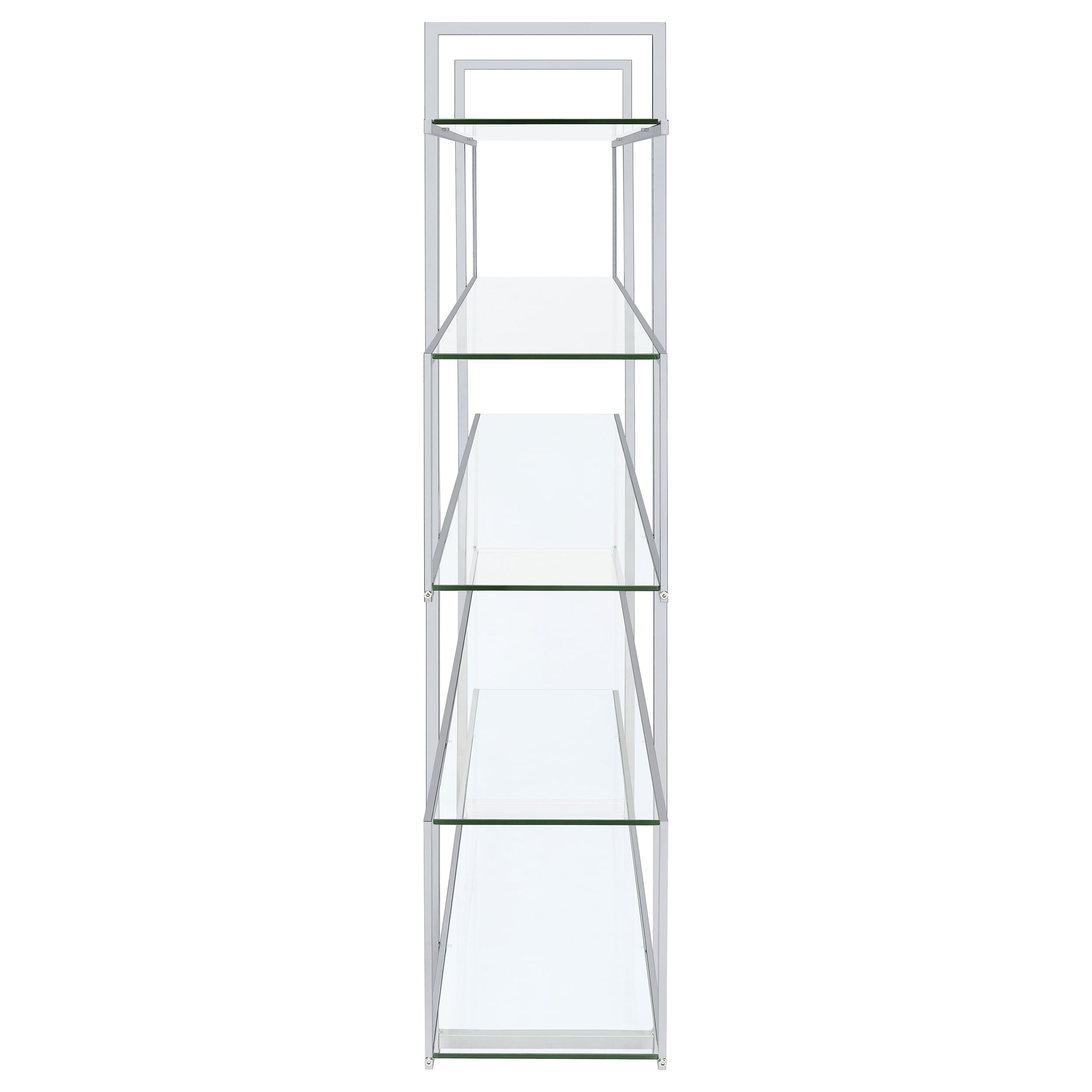 Elmer 5-shelf Bookcase Chrome and Clear