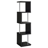 Baxter 4-shelf Bookcase Black and Chrome