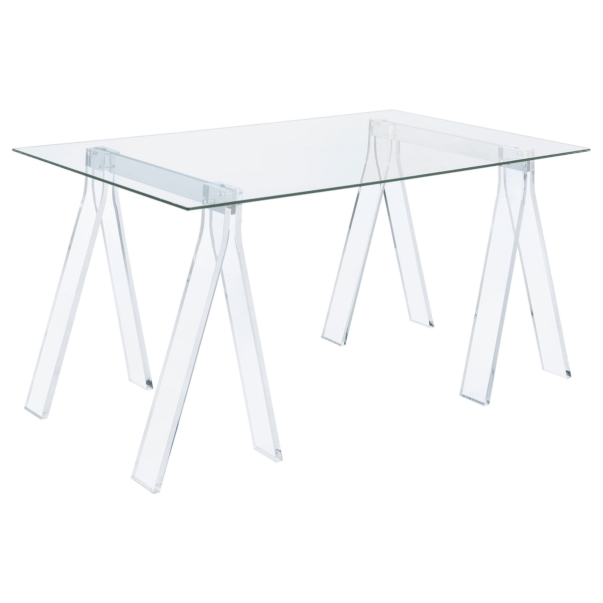 Amaturo Writing Desk with Glass Top Clear