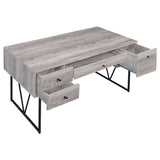 Analiese 4-drawer Writing Desk Grey Driftwood