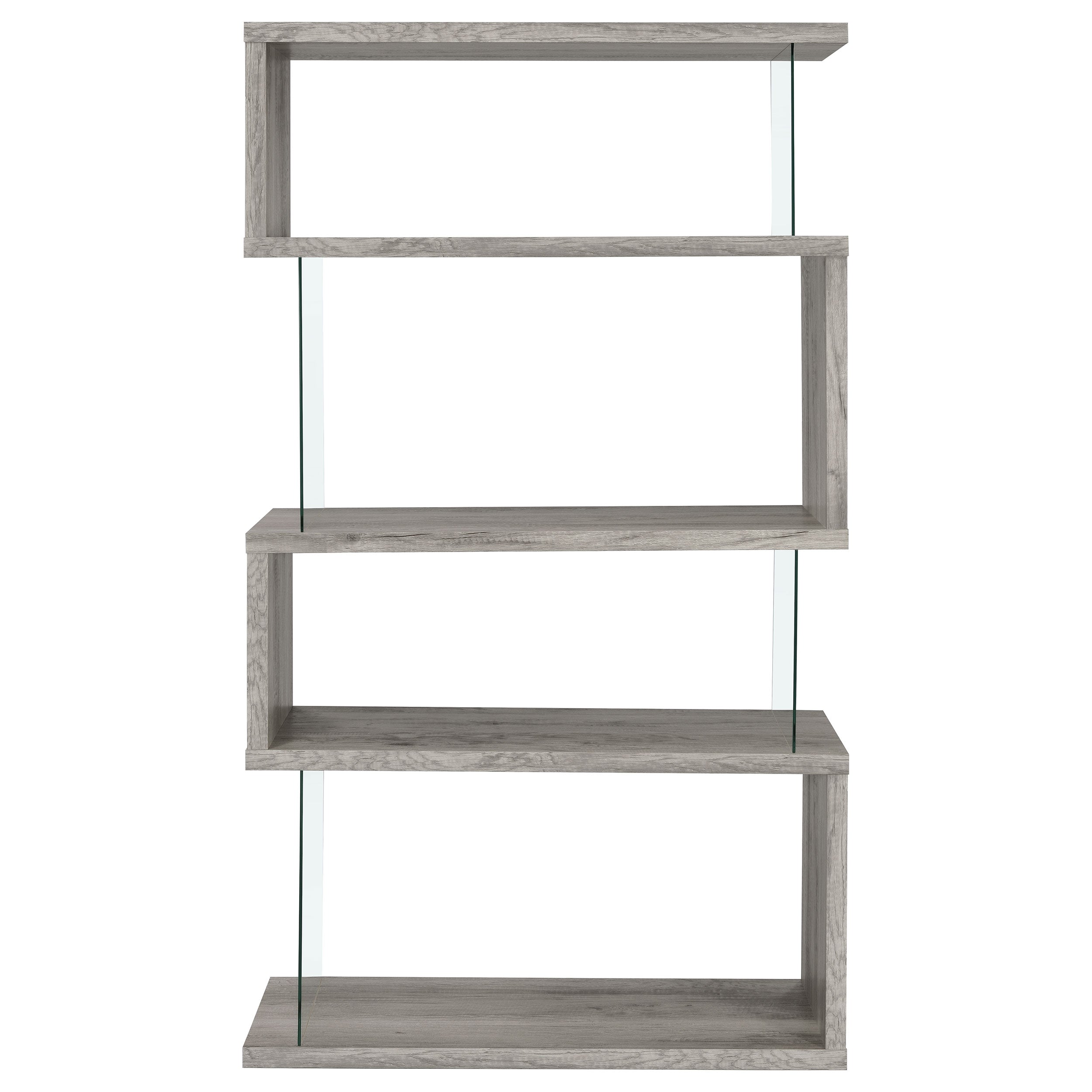 Emelle 4-shelf Bookcase with Glass Panels