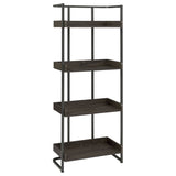 Ember 4-shelf Bookcase Dark Oak and Sandy Black