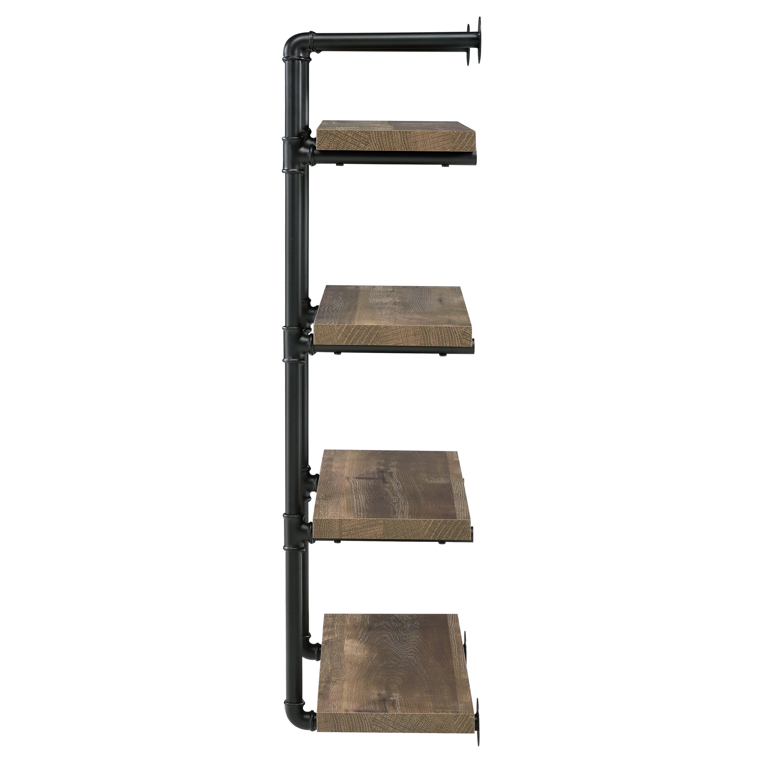 Elmcrest 24-inch Wall Shelf Black and Rustic Oak