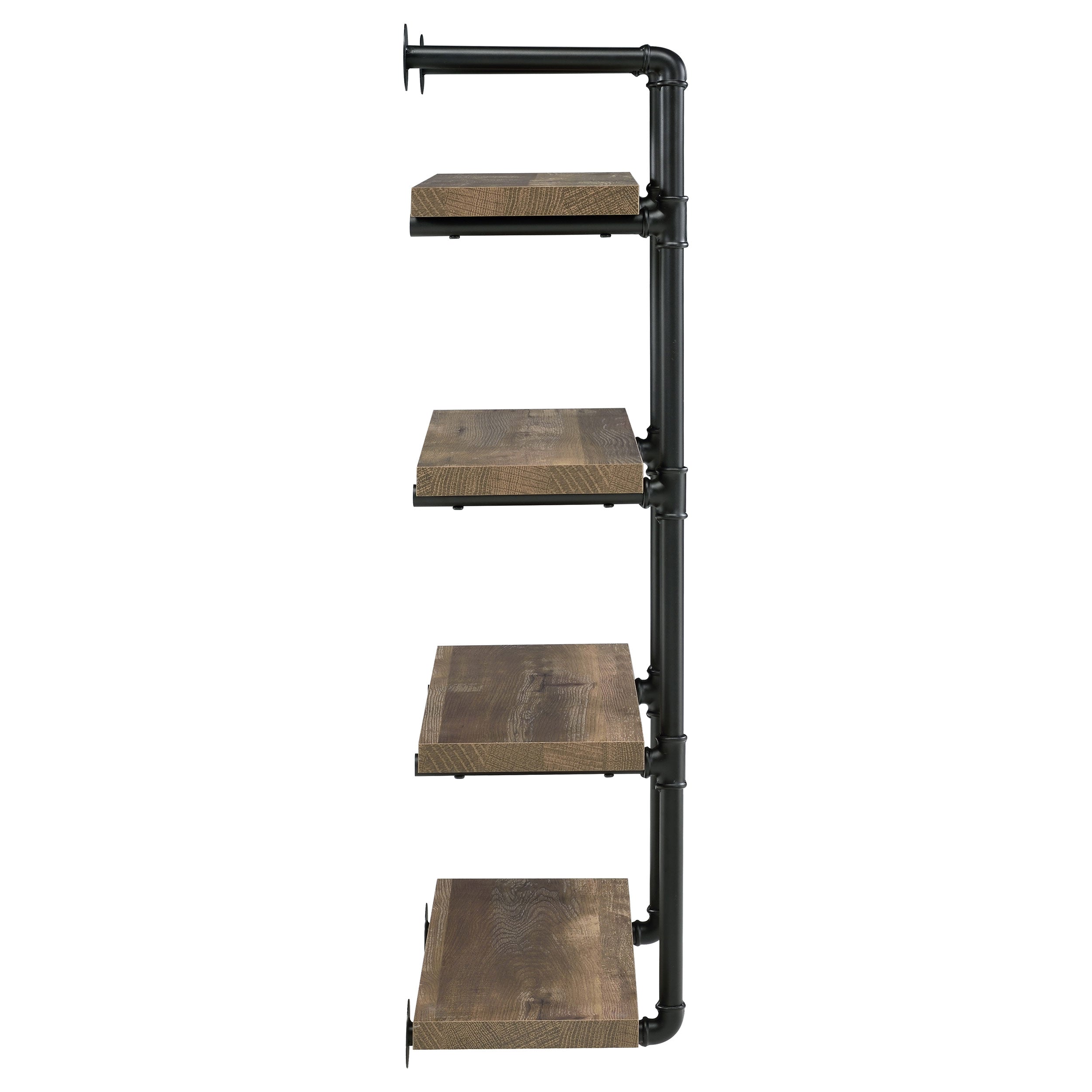 Elmcrest 24-inch Wall Shelf Black and Rustic Oak