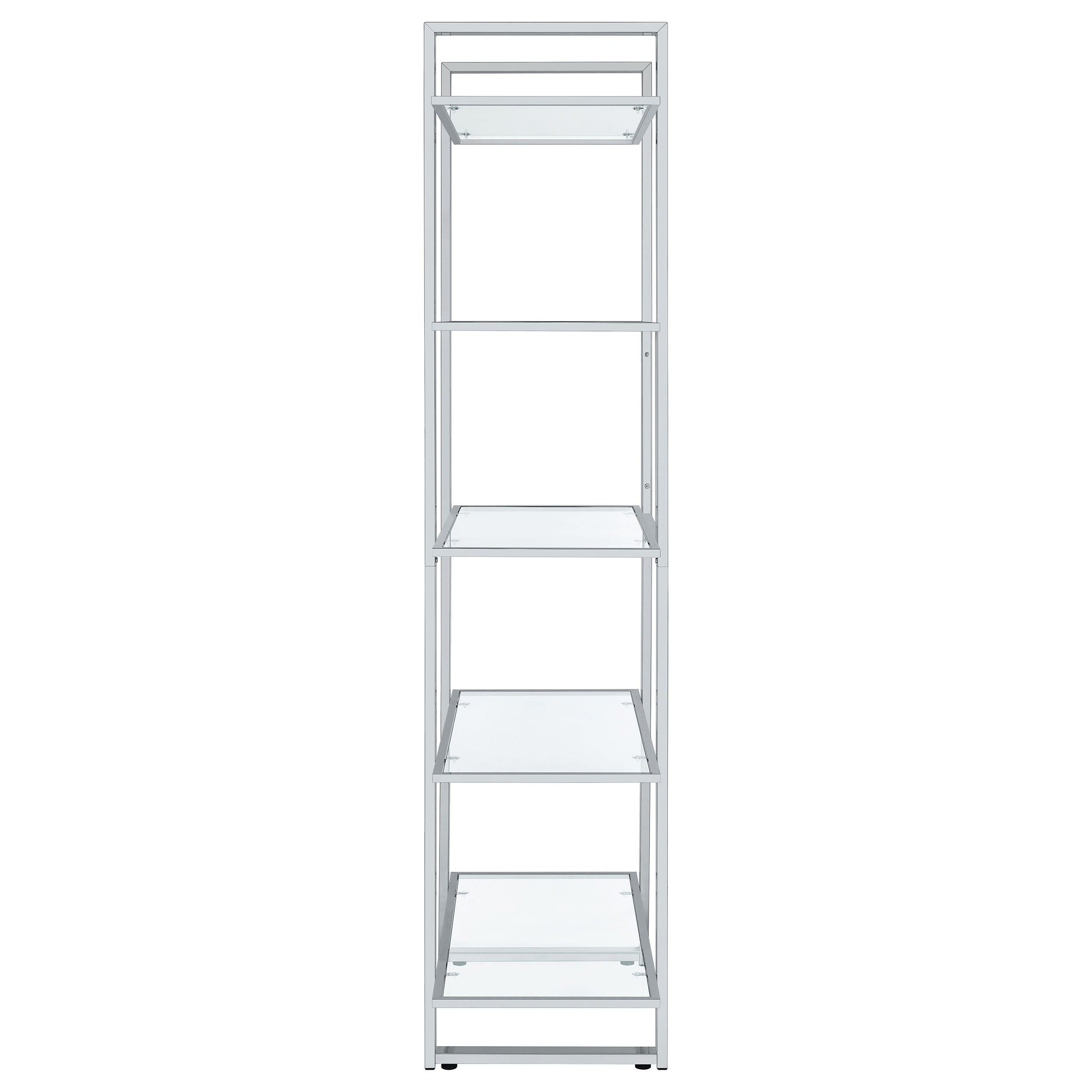 Hartford Glass Shelf Bookcase Chrome