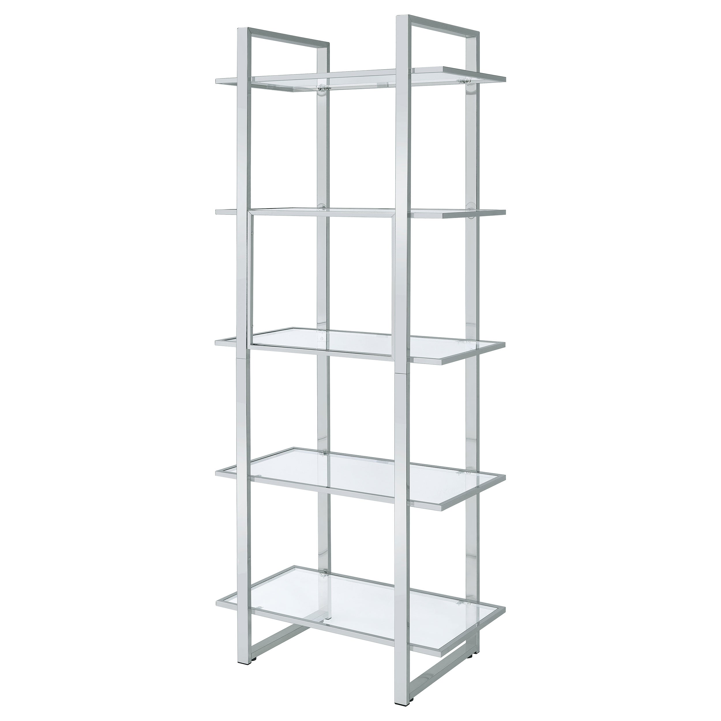 Hartford Glass Shelf Bookcase Chrome