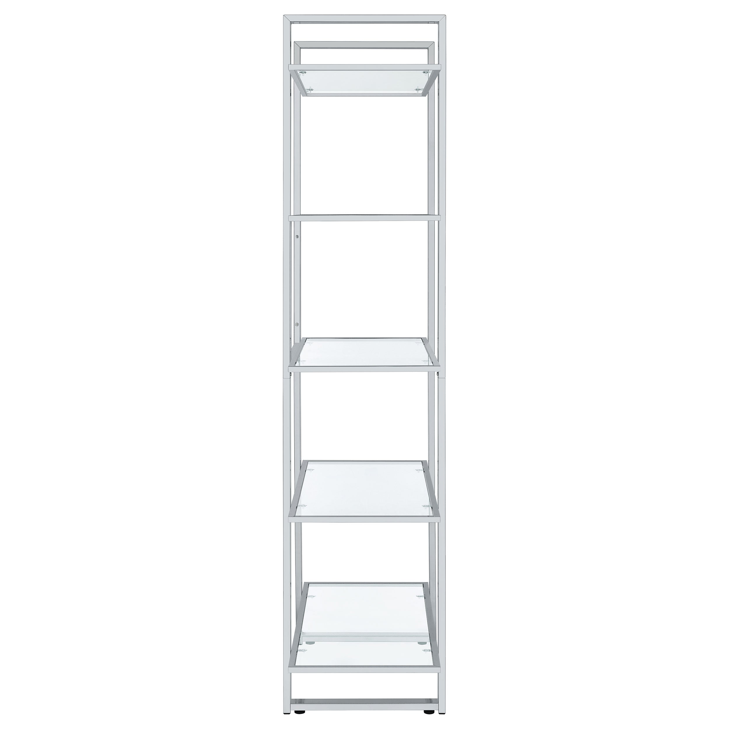 Hartford Glass Shelf Bookcase Chrome