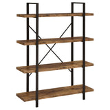 Cole 4-Shelf Bookcase Antique Nutmeg and Black