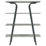 Tatum 4-tier Rectangular Bookcase Cement and Gunmetal