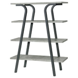 Tatum 4-tier Rectangular Bookcase Cement and Gunmetal