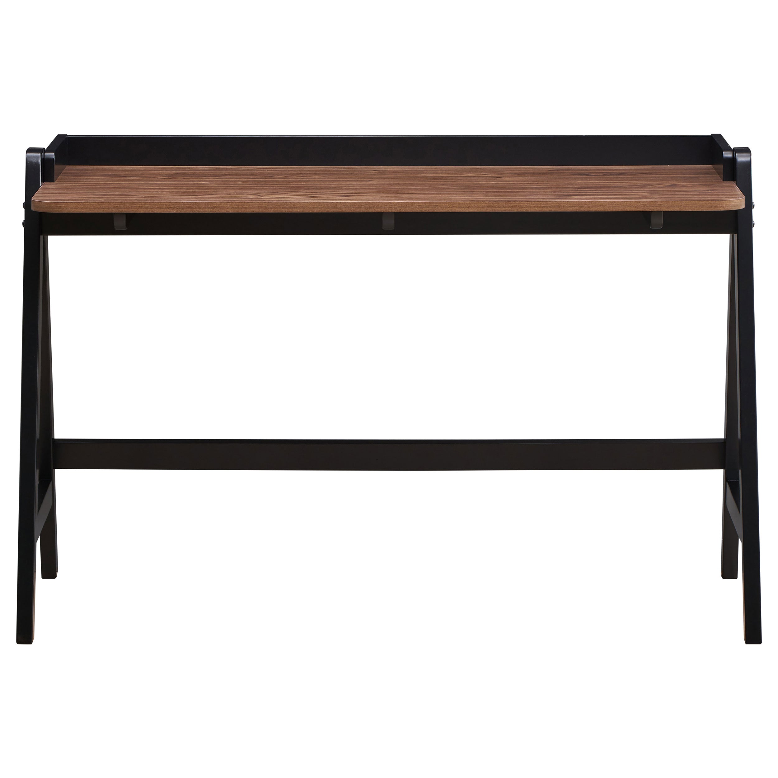 Raul Writing Desk Walnut and Black with USB ports