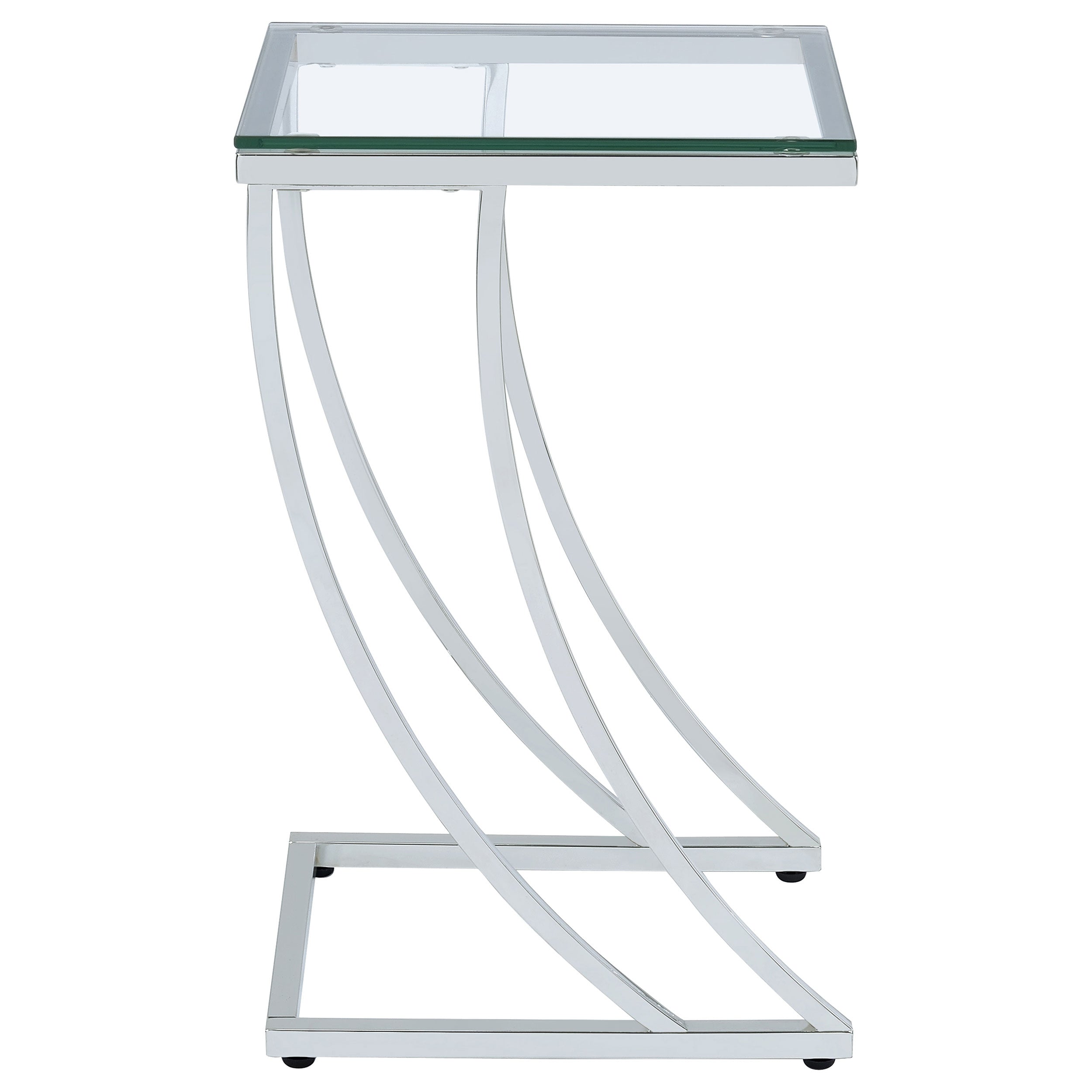 Cayden Rectangular Top Accent Table Chrome and Clear