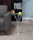 Laning Round Accent Table Clear