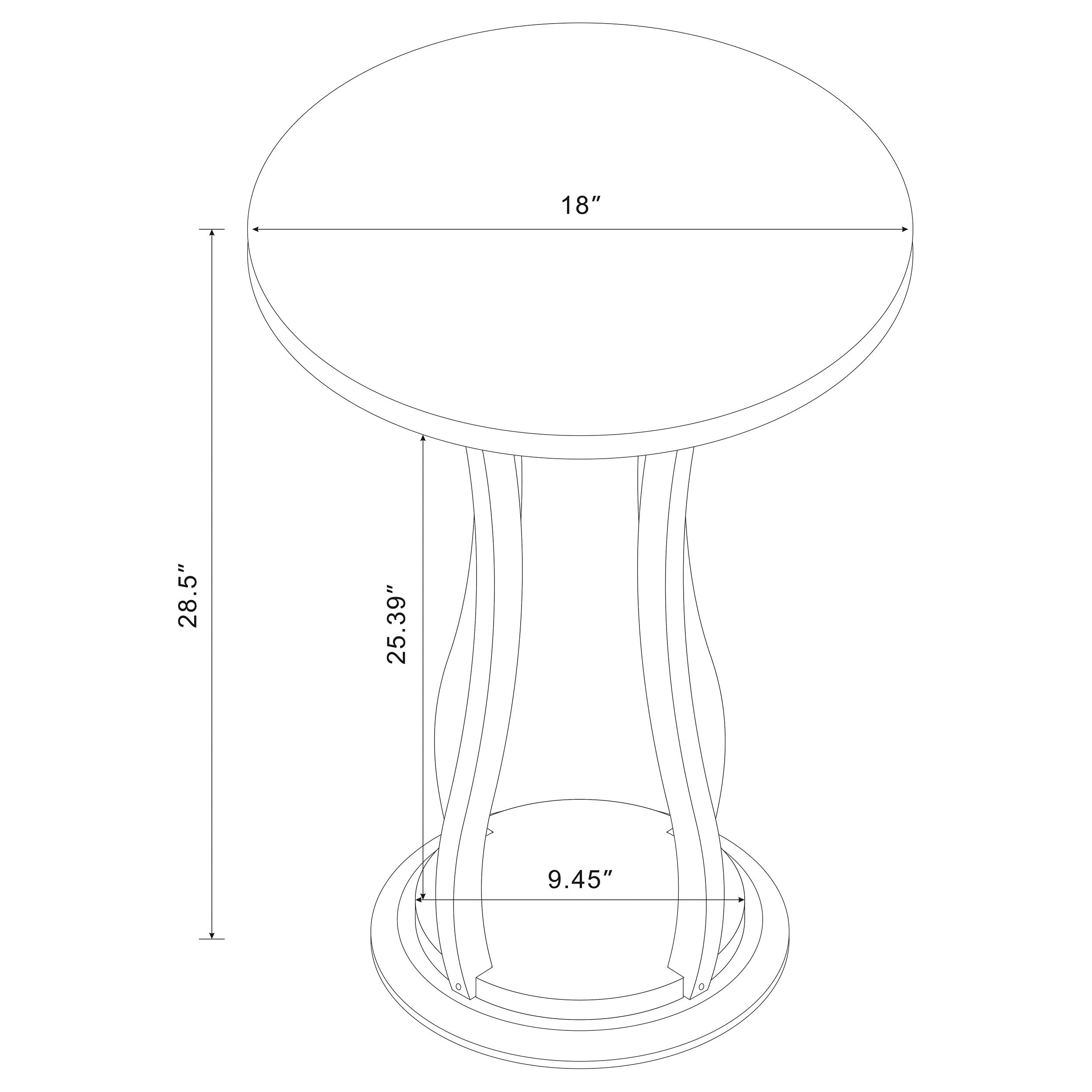 Elton Round Marble Top Accent Table Brown