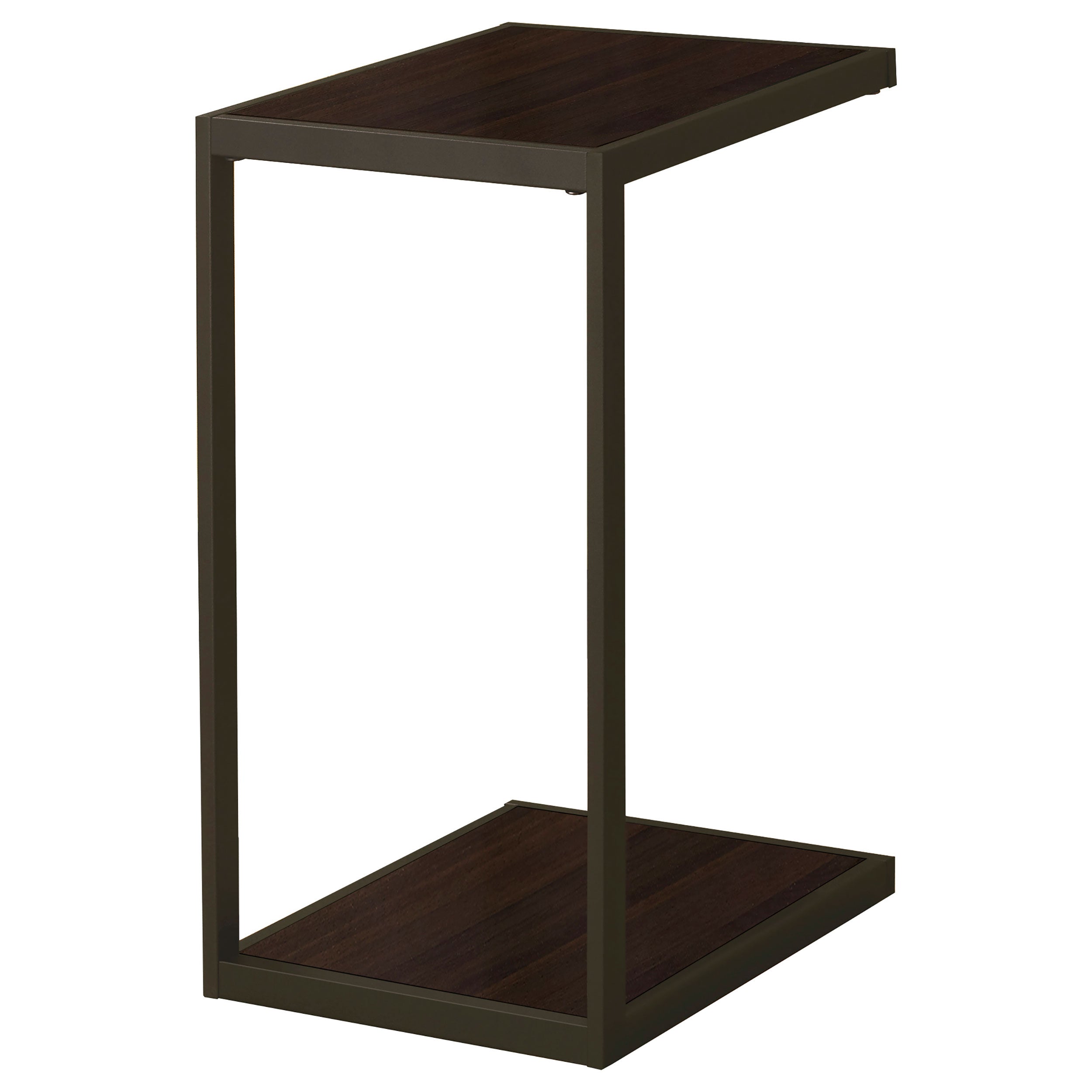 Jose Rectangular Accent Table with Bottom Shelf Brown