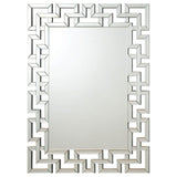 Forman Interlocking Greek Frameless Wall Mirror Silver