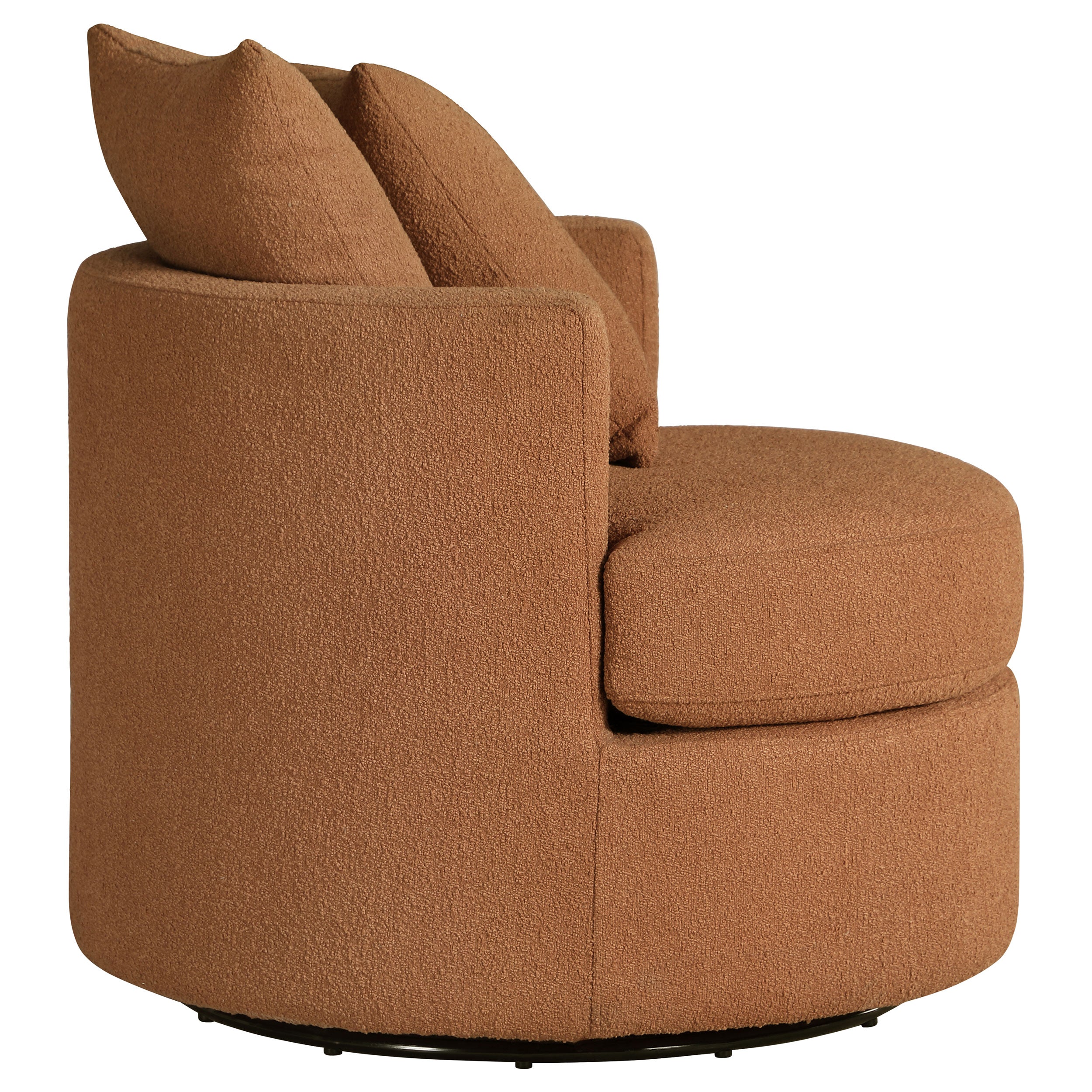 Debbie Upholstered Swivel Accent Chair Burnt Orange