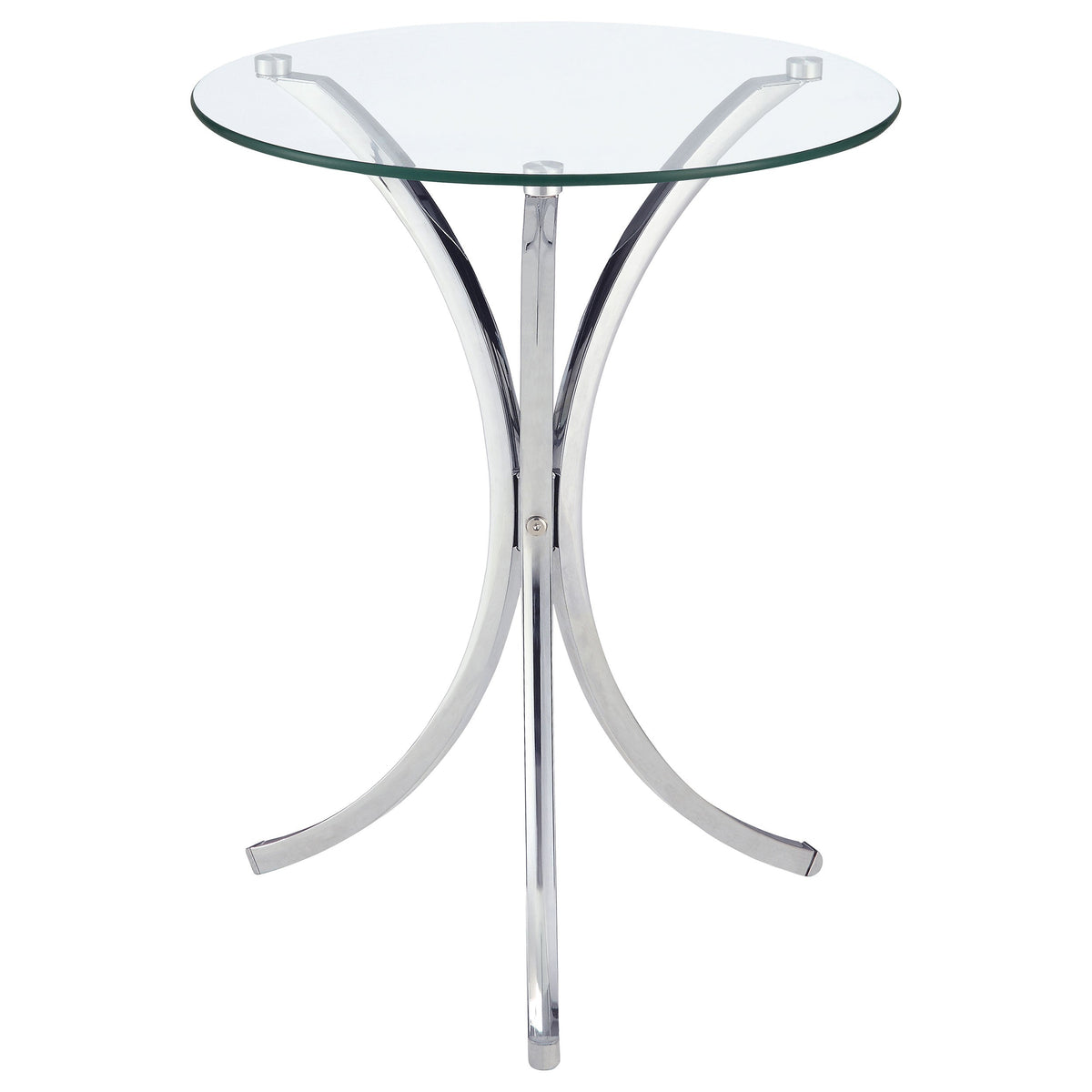 Eloise Round Accent Table with Curved Legs Chrome