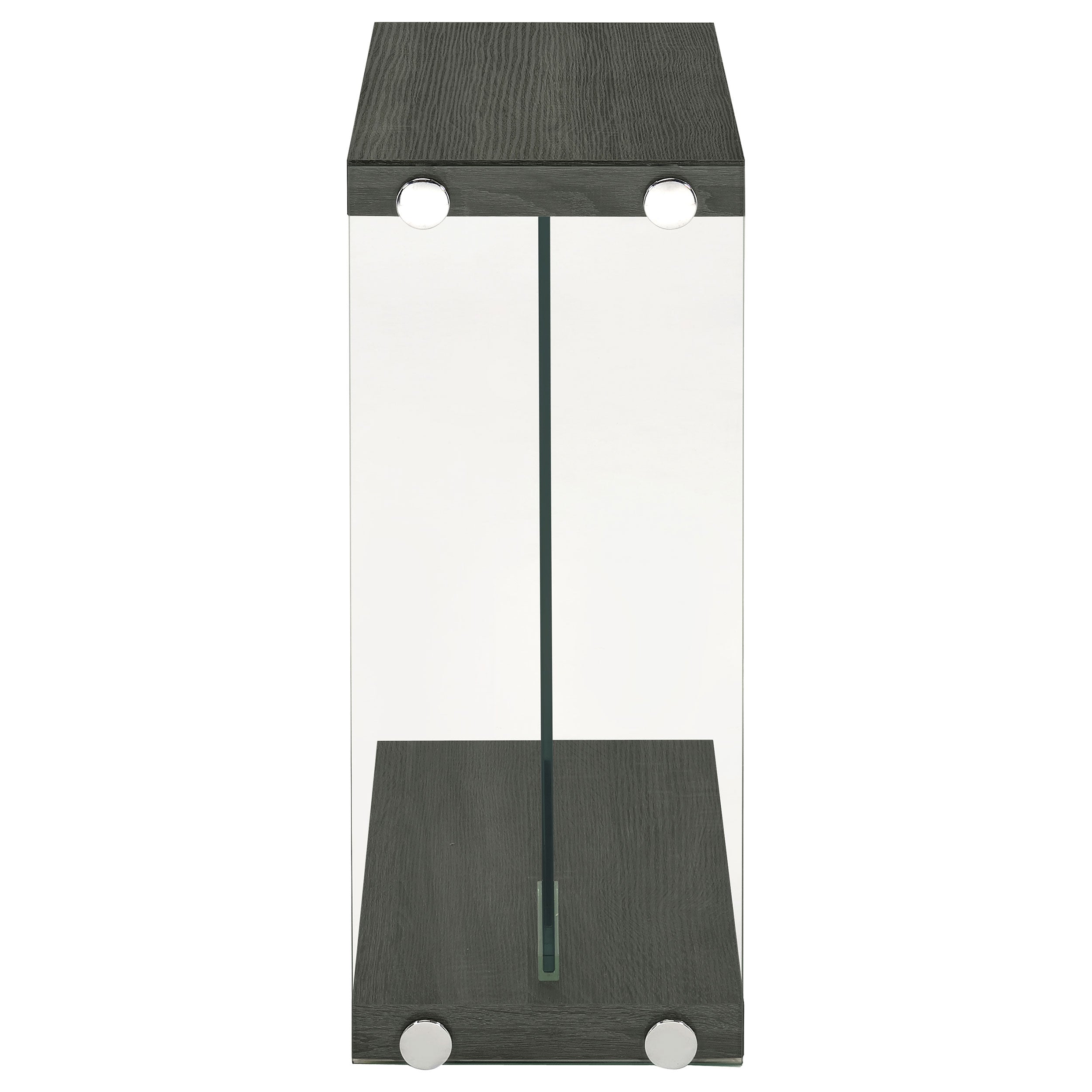 Colby Accent Table Weathered Grey and Clear