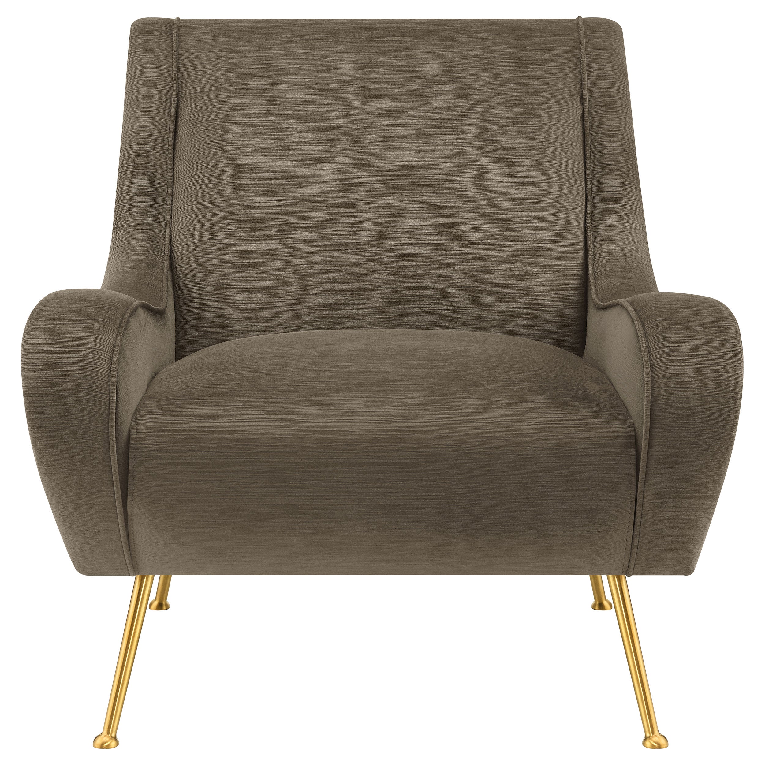 Ricci Upholstered Saddle Arms Accent Chair Stone and Gold