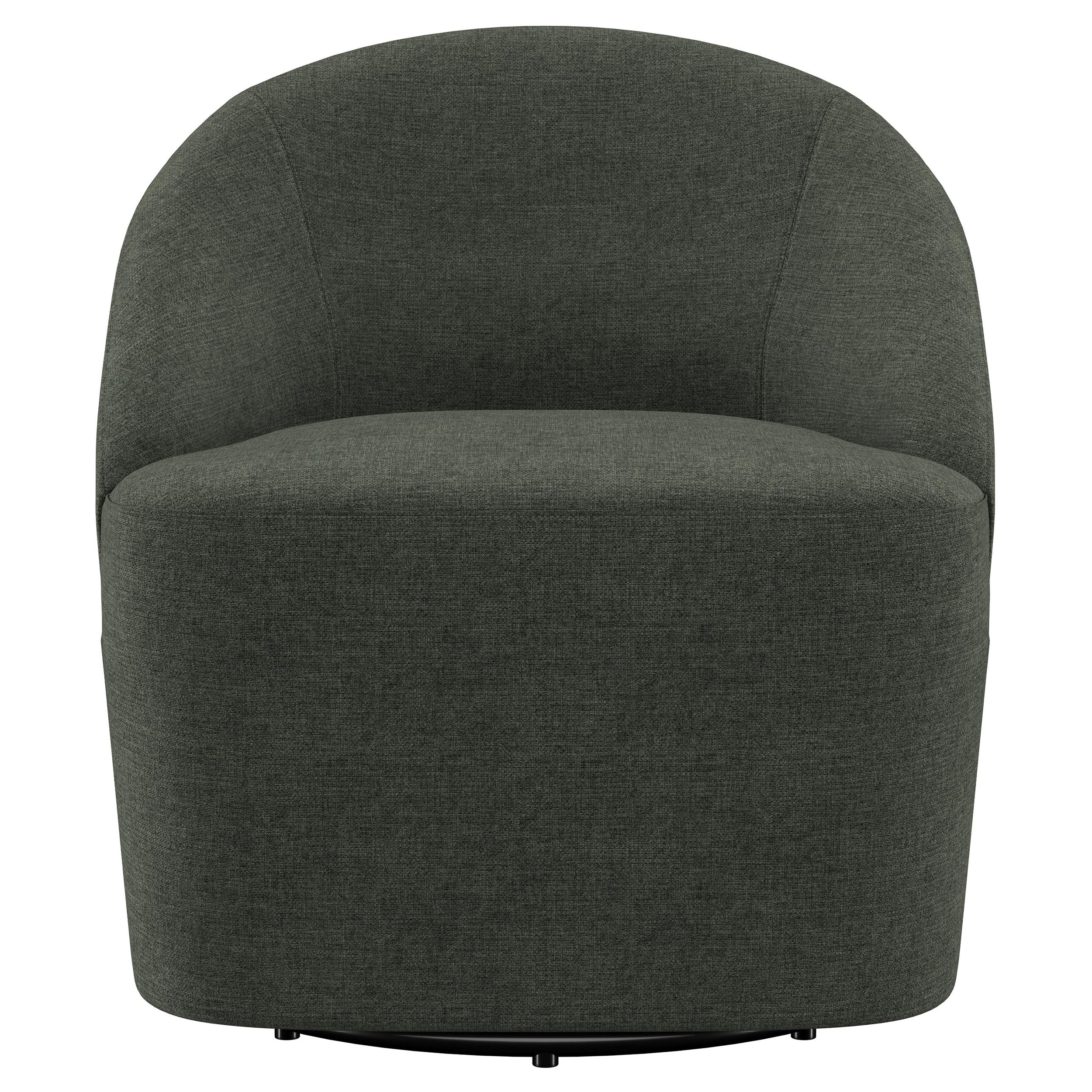 Leon Upholstered Barrel Accent Swivel Chair Hunter Green