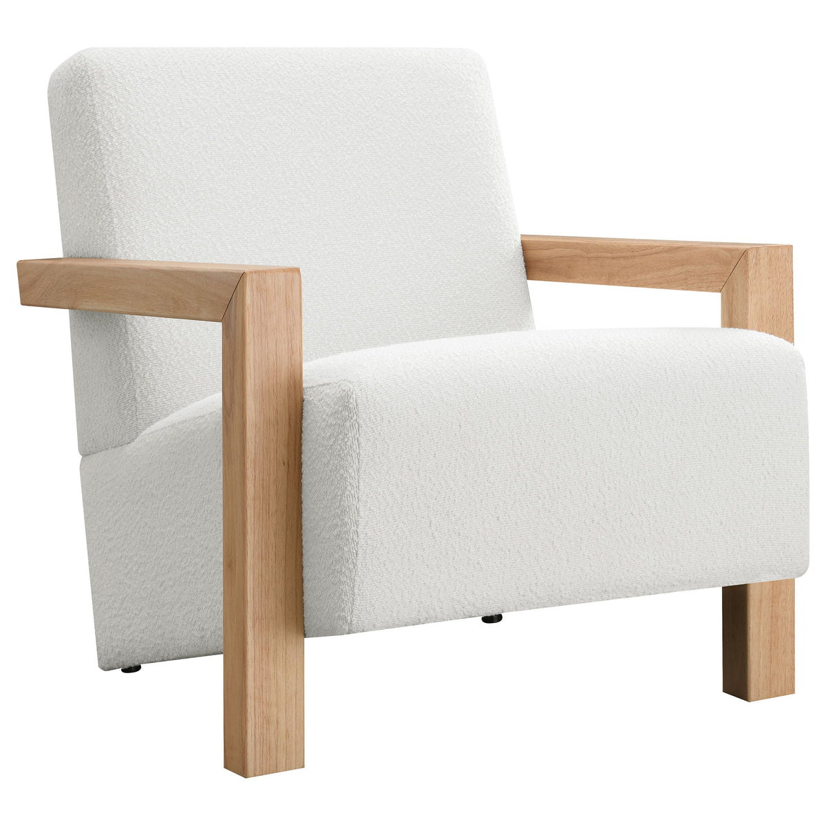 Fitzroy Boucle Upholstered Accent Arm Chair Ivory