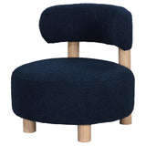 Zonie Boucle Upholstered Barrel Back Accent Chair Blue